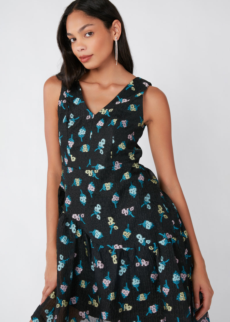 Chloe Dress Black Bouquet