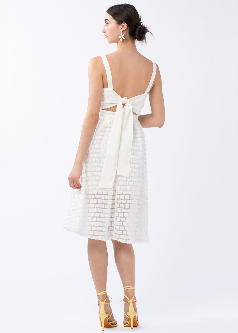 MELODY BOW-BACK DRESS WHITE