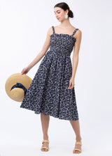 Ashley Smocked Dress Navy Floral