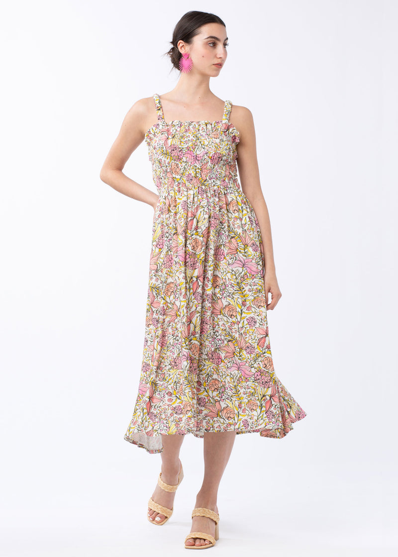 Ashley Smocked Dress Botanical Punch