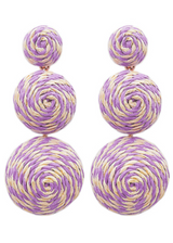 Three Tiered Raffia Earring