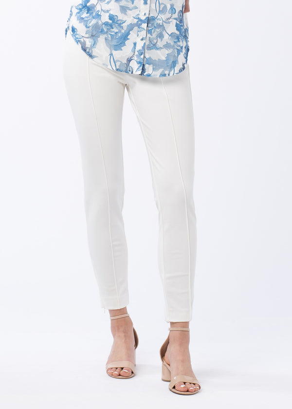 Gregg Skinny Ankle Pant White Ponte