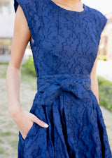 Olivia Dress Navy Organza