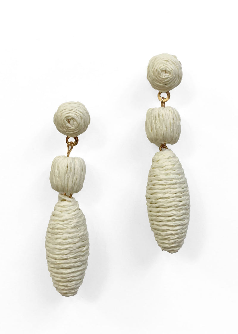 Raffia Oval Drop Earring