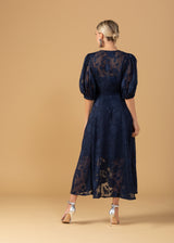 DIANE WRAP DRESS NAVY CHIFFON