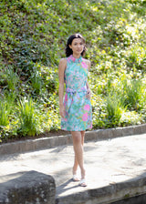 Betty Ruffle-Neck Dress Vivid Bloom