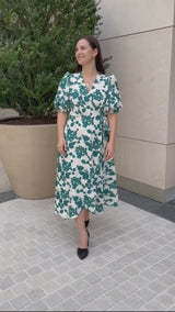 Diane Wrap Dress Emerald Le Jardin